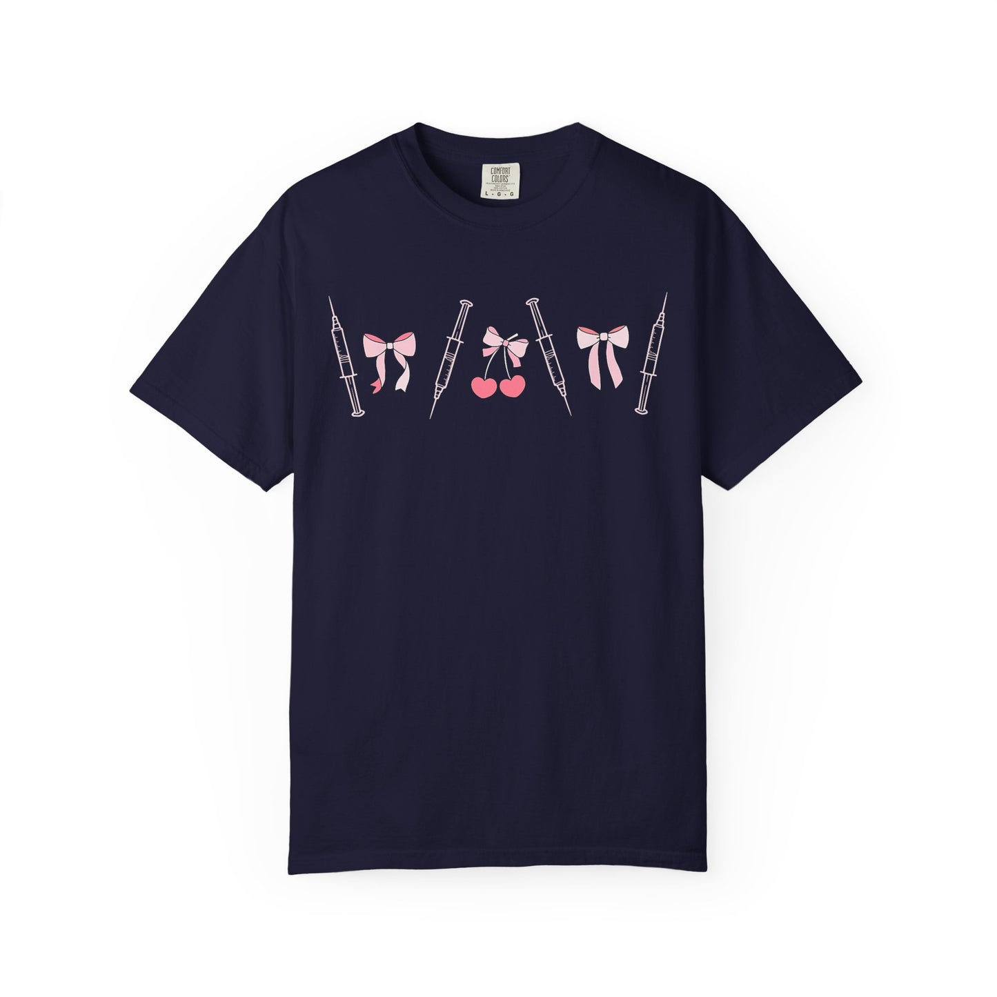 Injector & Cherry Design T-Shirt — Cute Pink Bows & Cherries Injector Tee