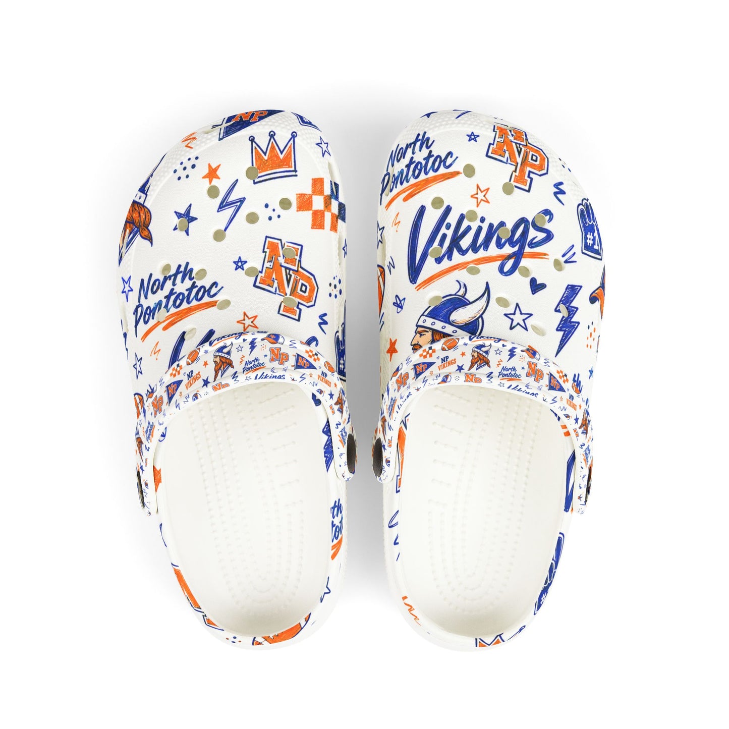 Kids Vikings Foam Clogs — All-Over Print School Spirit Shoes
