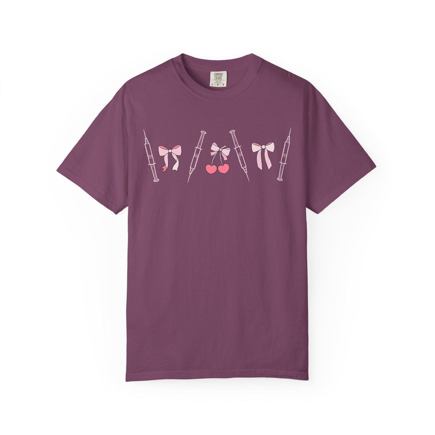 Injector & Cherry Design T-Shirt — Cute Pink Bows & Cherries Injector Tee