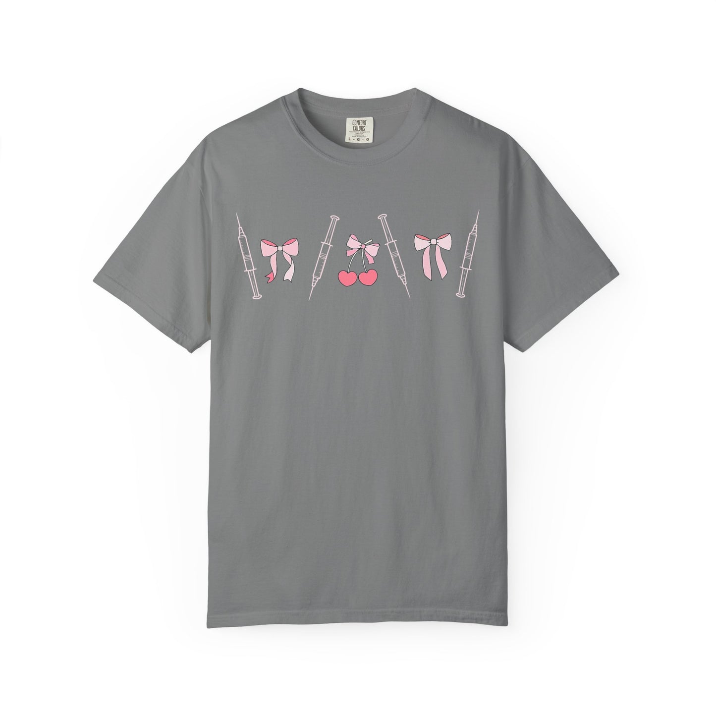 Injector & Cherry Design T-Shirt — Cute Pink Bows & Cherries Injector Tee