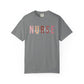 Nurse Injector Vibes Garment-Dyed T-Shirt — 'NURSE' Pastel Block & Script Design