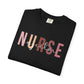 Nurse Injector Vibes Garment-Dyed T-Shirt — 'NURSE' Pastel Block & Script Design