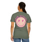 Hair Stylist Smiley T-Shirt — Pink Leopard Smiley Tee for Hairdressers