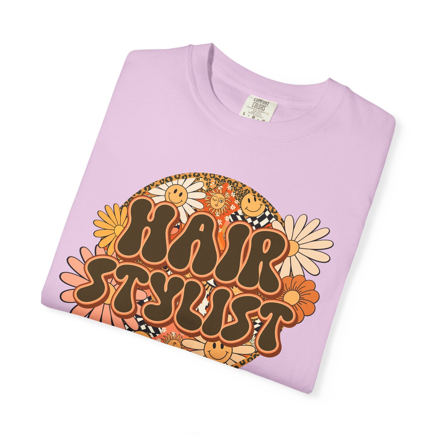 Hair Stylist T-Shirt — Retro Floral ‘Hair Stylist’ Tee