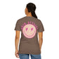 Hair Stylist Smiley T-Shirt — Pink Leopard Smiley Tee for Hairdressers