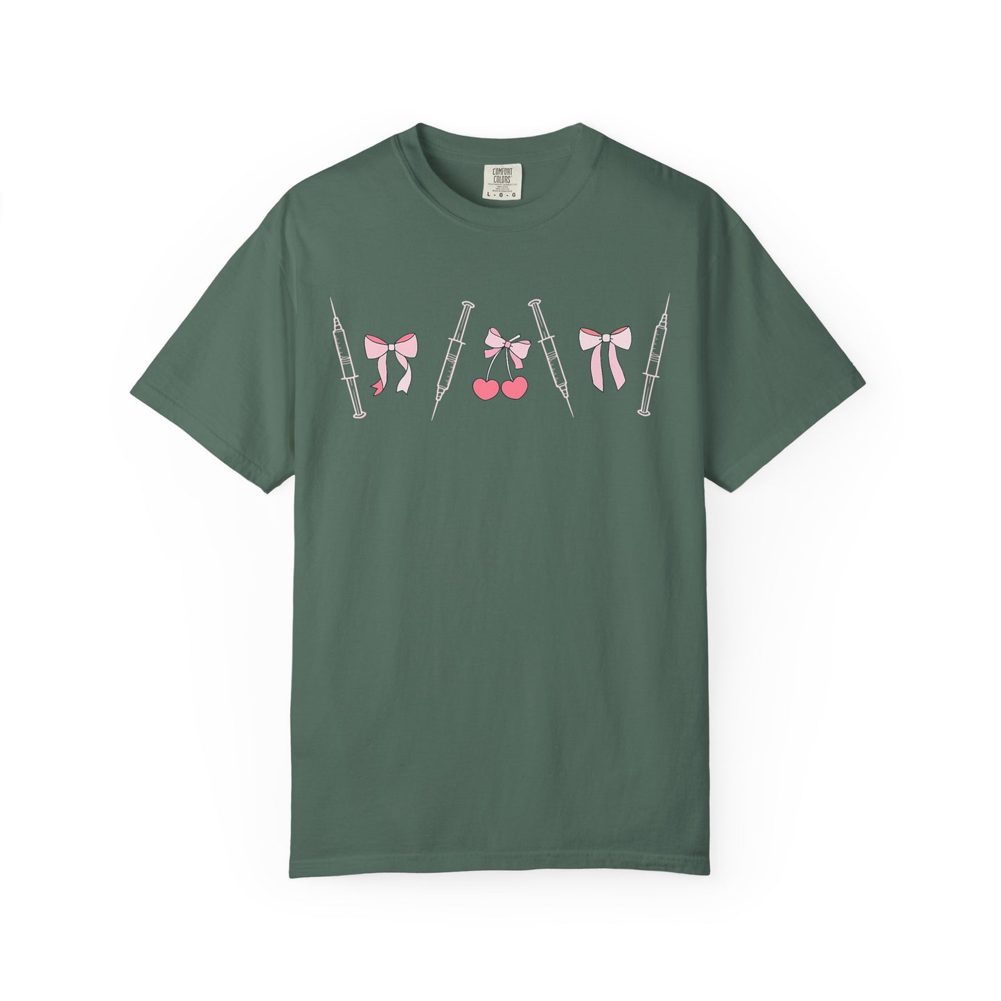 Injector & Cherry Design T-Shirt — Cute Pink Bows & Cherries Injector Tee