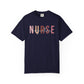 Nurse Injector Vibes Garment-Dyed T-Shirt — 'NURSE' Pastel Block & Script Design