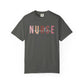 Nurse Injector Vibes Garment-Dyed T-Shirt — 'NURSE' Pastel Block & Script Design
