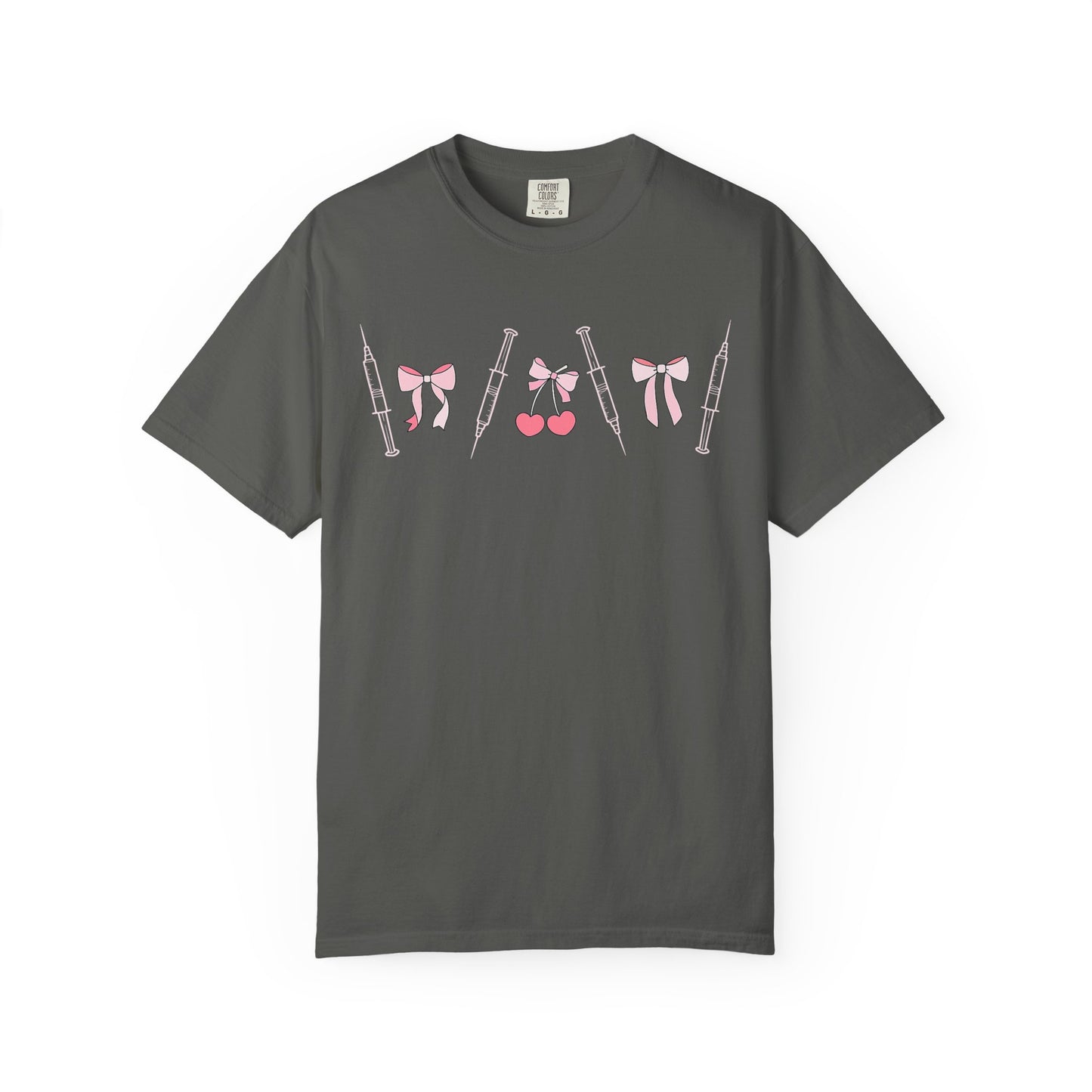 Injector & Cherry Design T-Shirt — Cute Pink Bows & Cherries Injector Tee