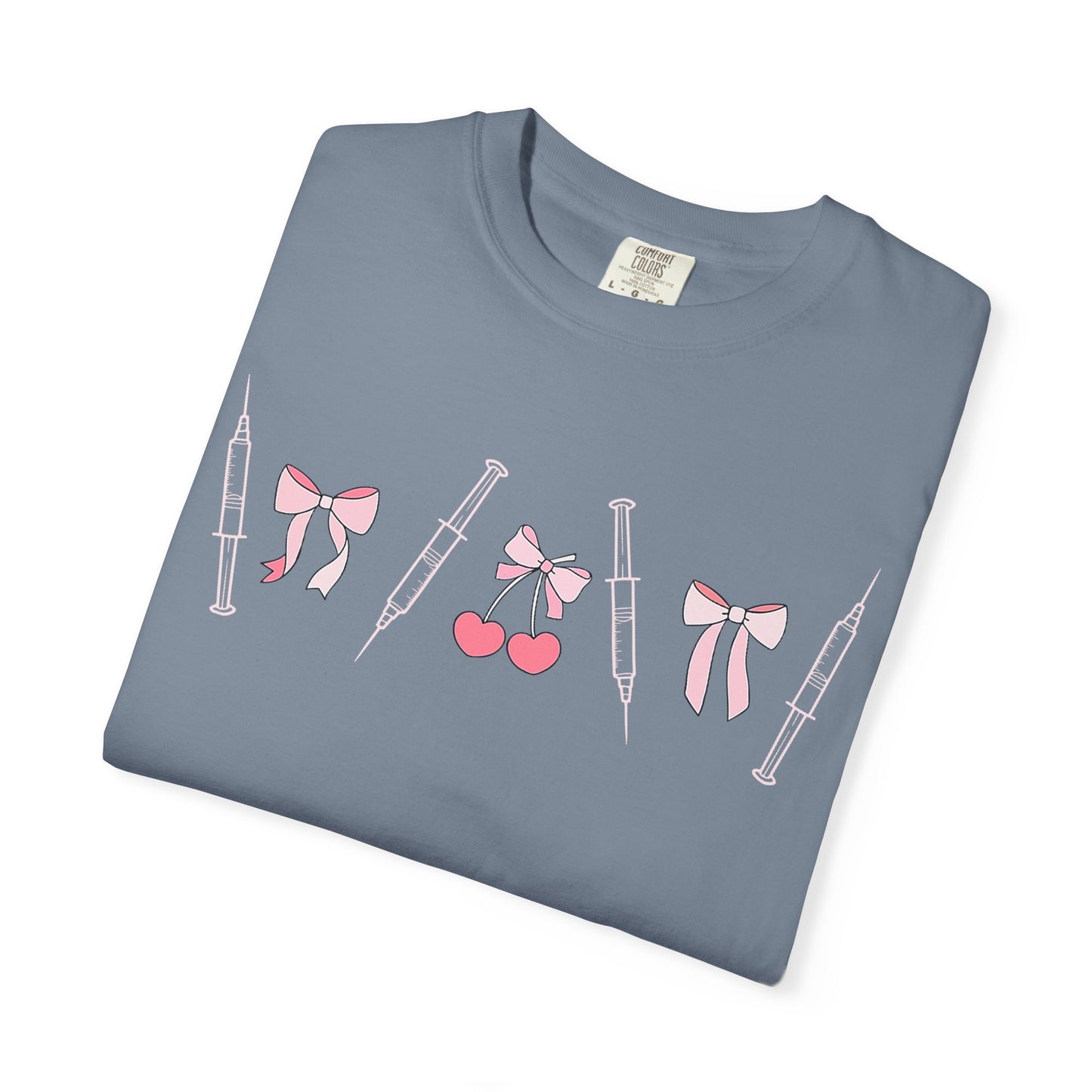 Injector & Cherry Design T-Shirt — Cute Pink Bows & Cherries Injector Tee