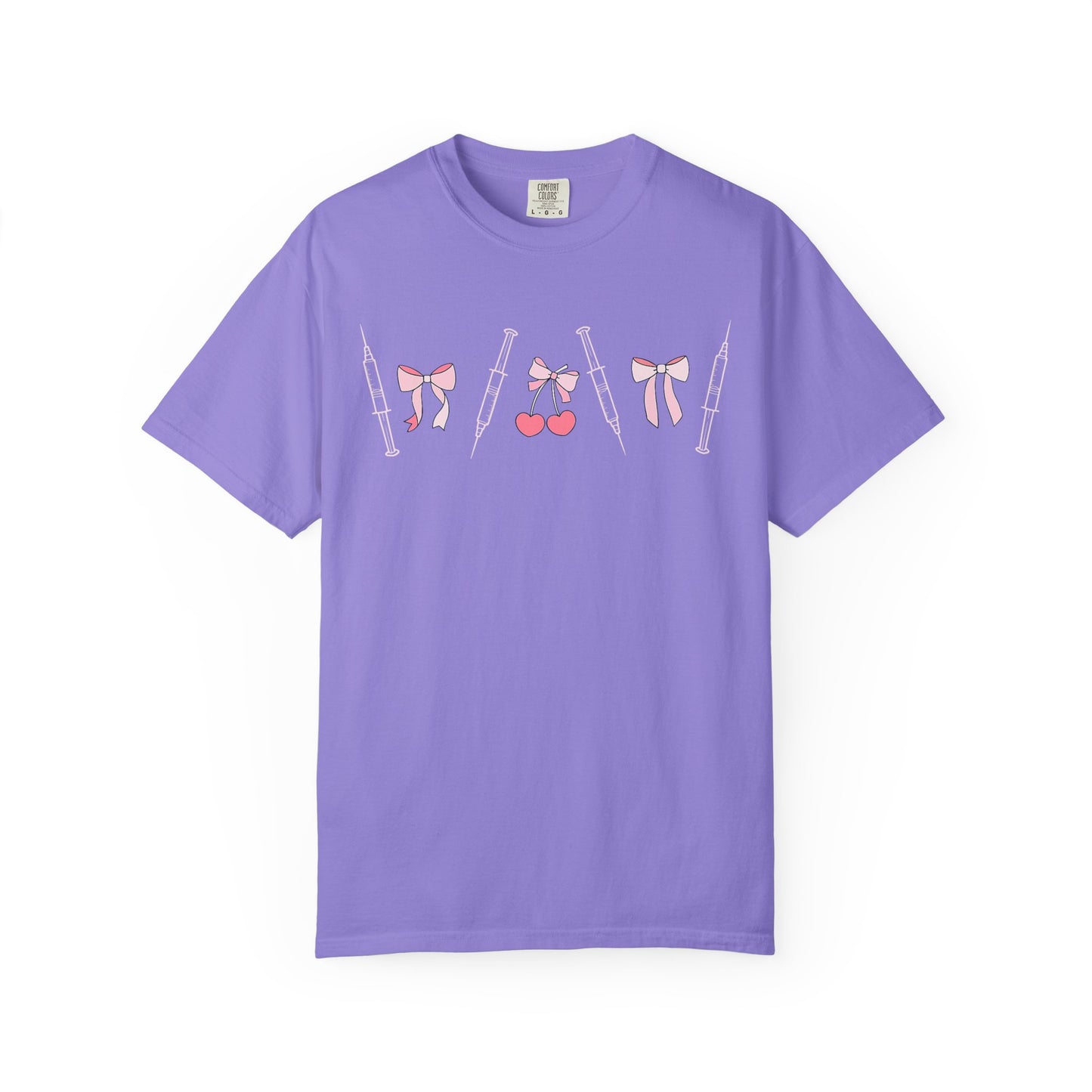 Injector & Cherry Design T-Shirt — Cute Pink Bows & Cherries Injector Tee