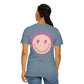 Hair Stylist Smiley T-Shirt — Pink Leopard Smiley Tee for Hairdressers