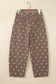 Brown Tailored Seam Polka Dot Print Barrel Casual Jeans