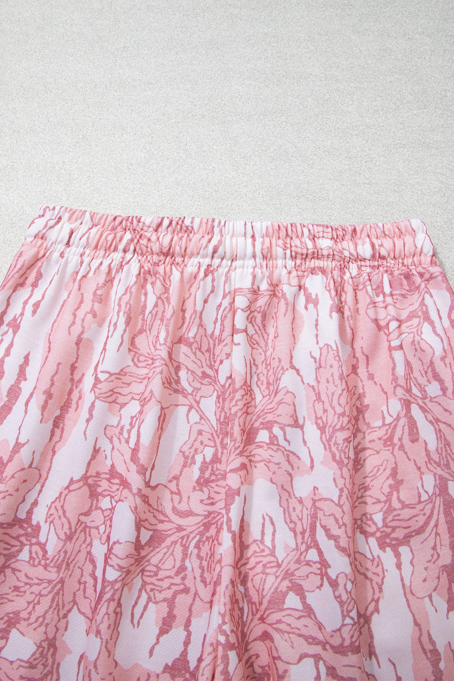 Multicolour Abstract Floral Print Loose Pullover Drawstring Pants 2pcs Set