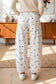 Brown Tailored Seam Polka Dot Print Barrel Casual Jeans