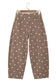 Brown Tailored Seam Polka Dot Print Barrel Casual Jeans