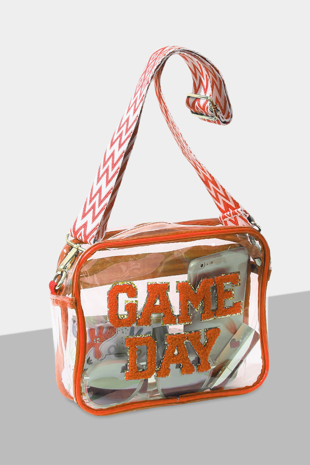 Black Clear PVC GAME DAY Summer Fashion Single Shoulder Bag