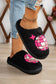 White Disco Ball Print Fuzzy Winter House Slippers