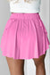 Bonbon Drawstring Elastic Waistband Lined Tennis Skorts