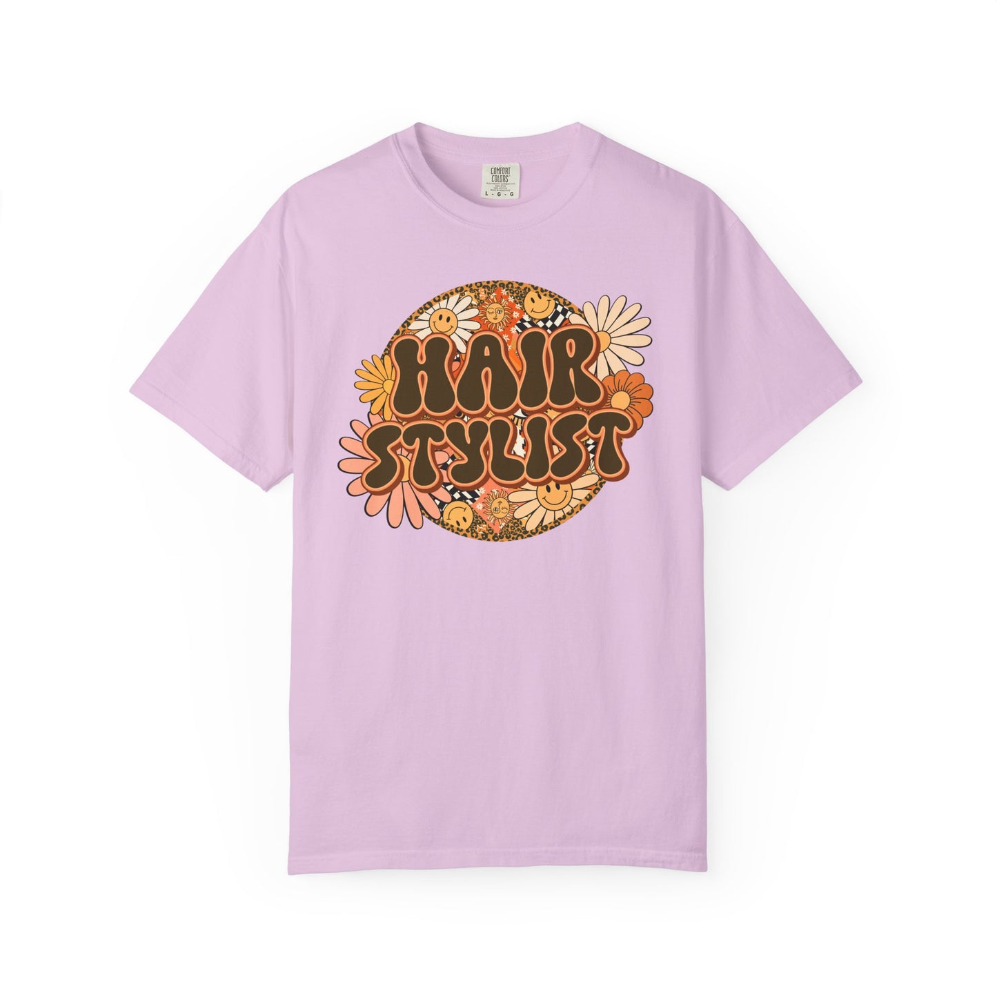 Hair Stylist T-Shirt — Retro Floral ‘Hair Stylist’ Tee