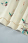 Beige Duck Print Short Sleeve Top Pocket Pants 2pcs Casual Set
