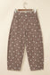 Brown Tailored Seam Polka Dot Print Barrel Casual Jeans