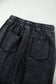 Black Mineral Wash Raw Seam Drawstring Elastic Waist Barrel Pants