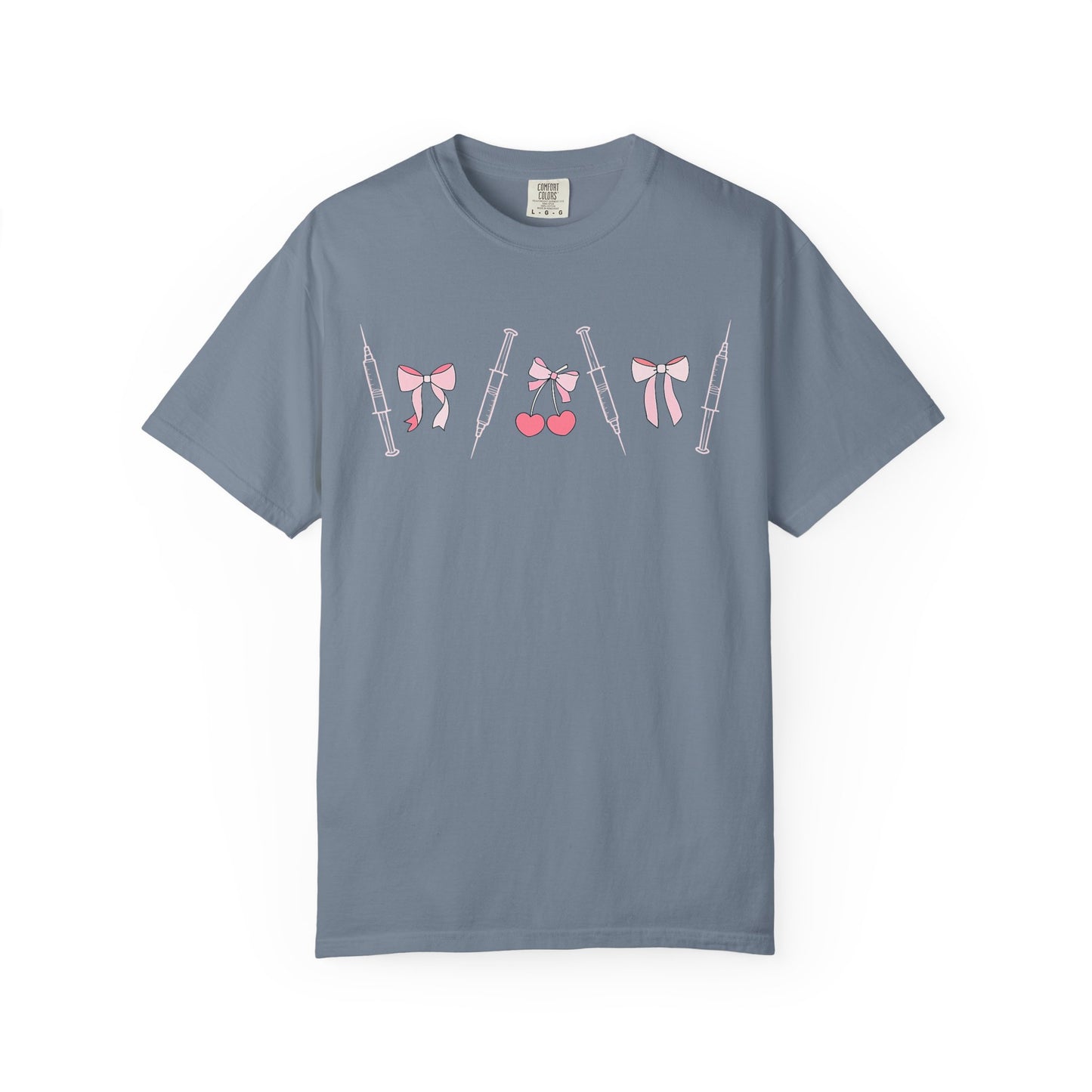Injector & Cherry Design T-Shirt — Cute Pink Bows & Cherries Injector Tee