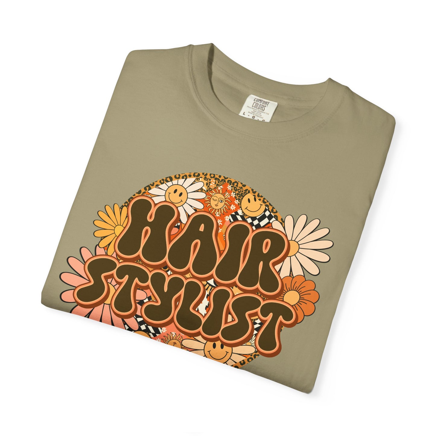 Hair Stylist T-Shirt — Retro Floral ‘Hair Stylist’ Tee