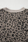 Khaki Jacquard Leopard Half Sleeve Jumper Wide Leg Pant Set