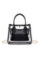 Black PVC PU Leather Patchwork Chain Strap Shoulder Bag