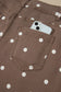Brown Tailored Seam Polka Dot Print Barrel Casual Jeans