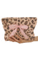 Camel Ribbon Bow Leopard Print Ribbed Cloth Makeup Bag