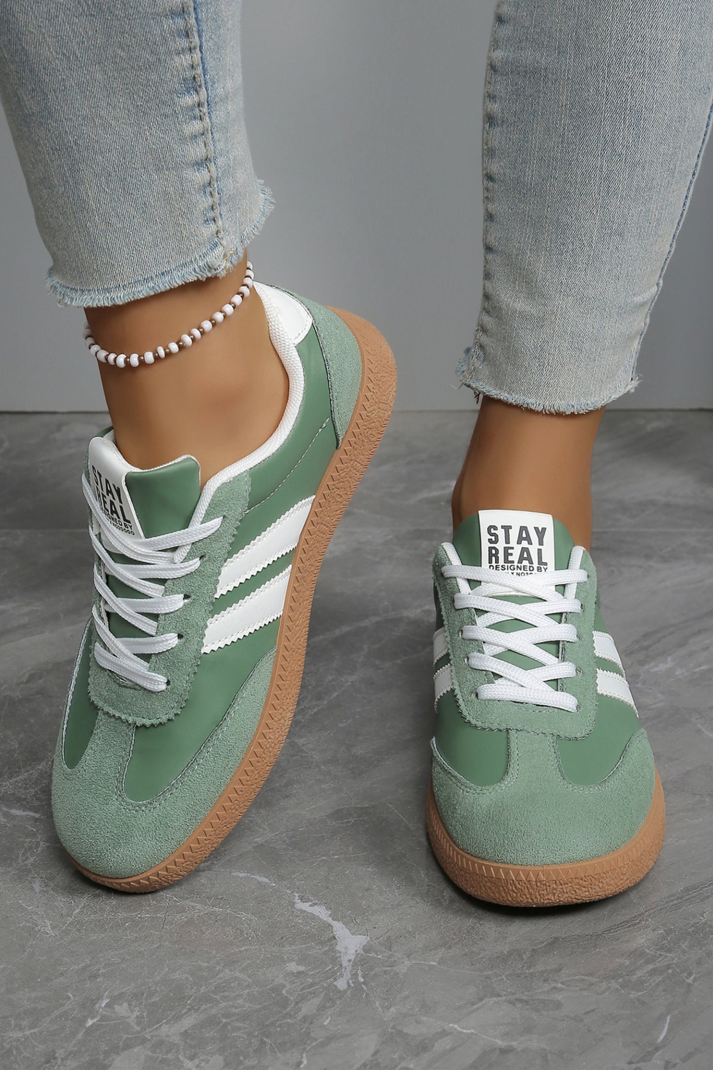White Varsity Color Block Patchwork PU Leather Lace Up Shoes
