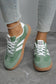 White Varsity Color Block Patchwork PU Leather Lace Up Shoes