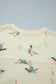 Beige Duck Print Short Sleeve Top Pocket Pants 2pcs Casual Set