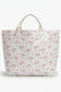 White Sweet Bow Flower Printed Sleek Vilnyl Tote Bag