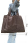 Coffee Trendy Checkered Pattern Large Portable Tote Bag