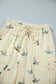 Beige Duck Print Short Sleeve Top Pocket Pants 2pcs Casual Set