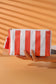 Red Checkered Vinyl Waterproof Tassel Zipper Makeup Bag