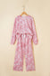 Multicolour Abstract Floral Print Loose Pullover Drawstring Pants 2pcs Set