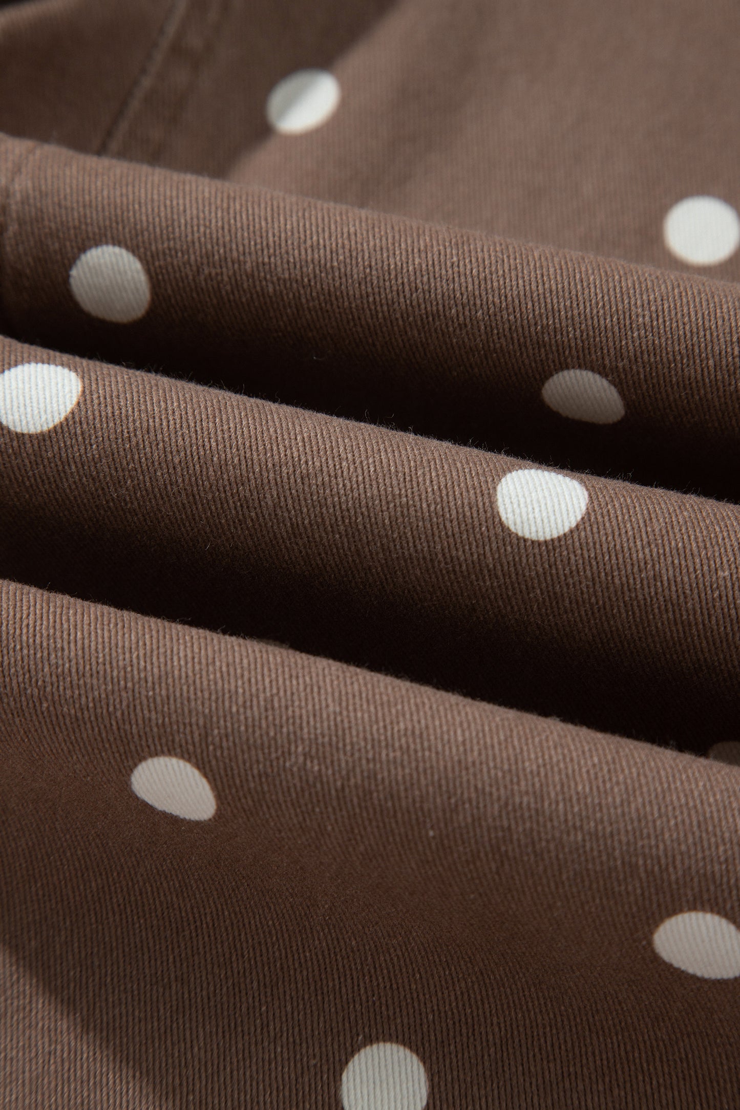 Brown Tailored Seam Polka Dot Print Barrel Casual Jeans