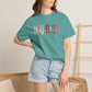 Nurse Injector Vibes Garment-Dyed T-Shirt — 'NURSE' Pastel Block & Script Design