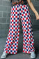 Bonbon 2-Tone Checked Print High Waist Wide Leg Pants