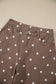 Brown Tailored Seam Polka Dot Print Barrel Casual Jeans