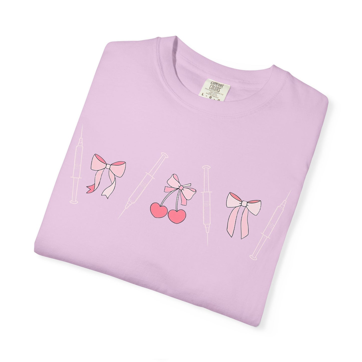 Injector & Cherry Design T-Shirt — Cute Pink Bows & Cherries Injector Tee