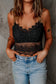 Black  Crochet Lace Bralette Crop Top