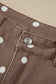 Brown Tailored Seam Polka Dot Print Barrel Casual Jeans