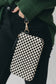 Chestnut Checkered  Woven Clutch Wristlet PU Leather Large Size Patterned Wallet