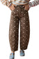 Brown Tailored Seam Polka Dot Print Barrel Casual Jeans